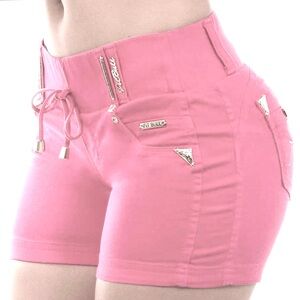 1998 Pit Bull Jeans Pink Gold Booty Brazilian lift BBL Shorts Brazil Brasil 8/42